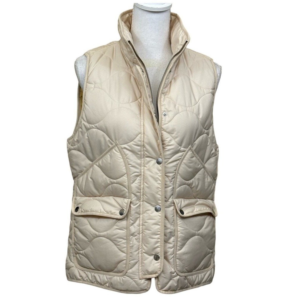 J.Crew Signature Puffer Vest PrimaLoft Womens Medium Preppy Equestrian Heritage